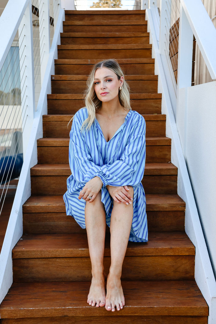 Alba Shirt Dress - Santorini Stripe