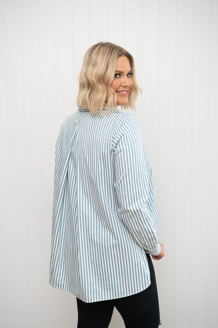 Sailor Shirt Bondi Blue Stripe